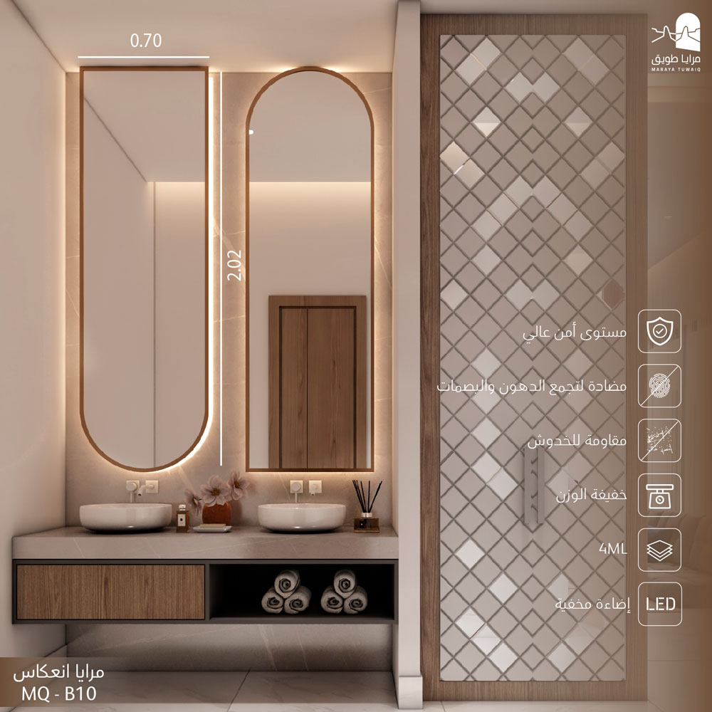 مرايا مدمجة معا إضاءه LED