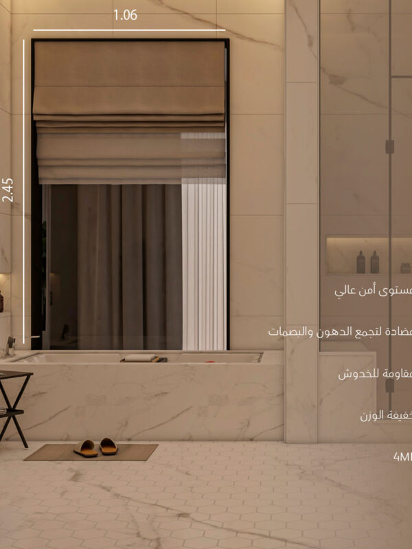 مرايا حمامات مستطيلة